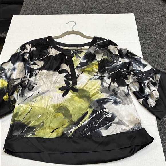 Chico's Tops - Chico's Black and White Blouse with Green Accents